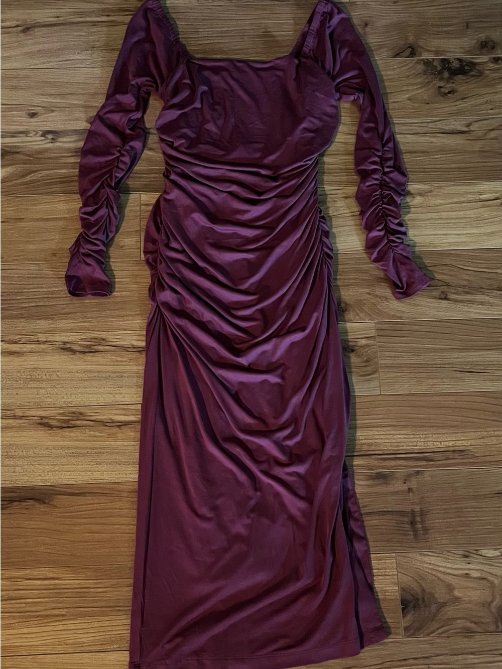 Anthropologie Square Neck Ruched Midi Dress New Small - Picture 11 of 14